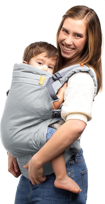 Beco Toddler Carrier 100% Cotton Extra Wide Seat Front-Carry Backpack Grey