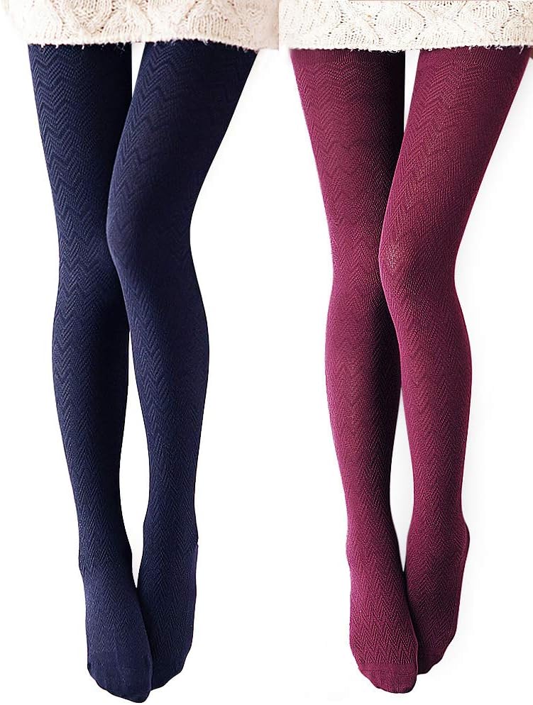 VERO MONTE Modal & Cotton Opaque Patterned Tights for Women - Knitted Tights