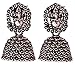 Jwellmart Women's Ethnic Collection Lord Ganesha Figure Oxidised Silver Jhumki Jhumka Fashion Earrings