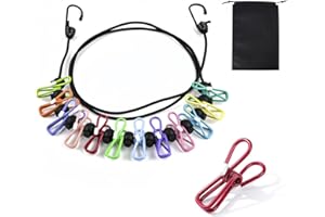 UNEFCYC Retractable Portable Clothesline for Travel - 2024 New Windproof Travel Stretchy Retractable Elastic Laundry Clothes Line for Backyard, Vacation Hotel, Balcony Drying,Outdoor Camping Accessories