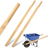 Gisafai 1 Pair Wood Wheelbarrow Handles 60'' Pre-drilled Wheelbarrow | Replacement Kit for Wheel Barrow Repair, Seal Coat Protection, Heavy Duty Hardwood, Hardware Not Included, Garden Yard Farm