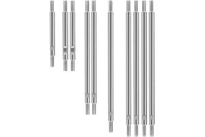 RC-HUB 10Pcs Stainless Steel Rod Link Linkage Set 324mm Wheelbase for 1/10 RC TRX4 Crawler Cars