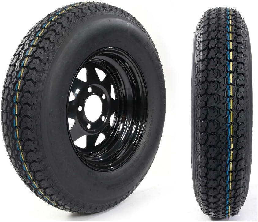 bolt circle Set of 2 ST175/80D13 Trailer Tire Rim 13 White Spoke