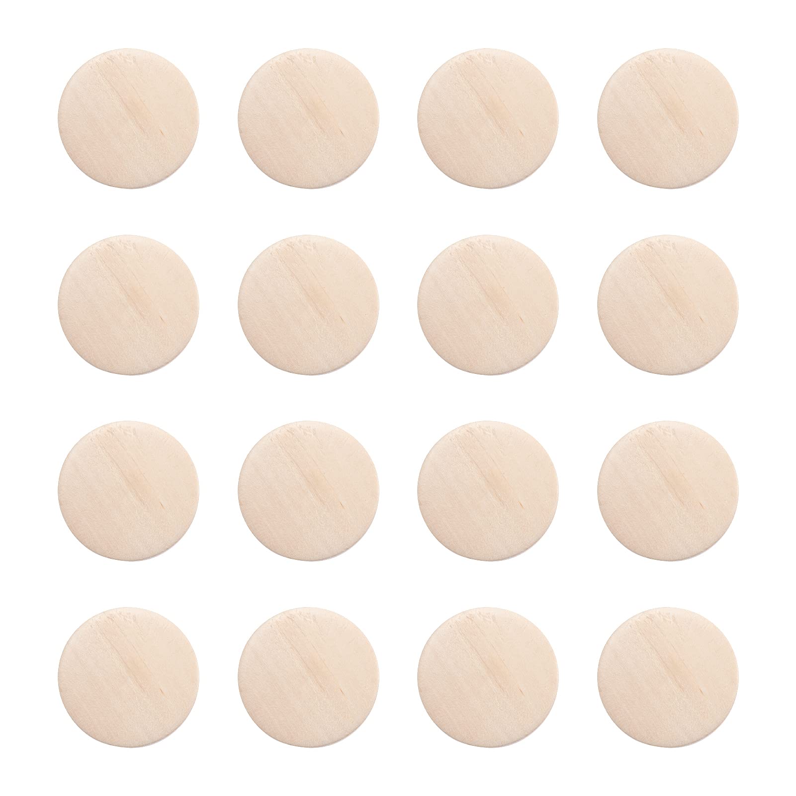 Pandahall 50pcs Natural Unfinished Flat Round Wooden Coin Wooden Beads Circle Discs 25x5mm for DIY Jewellery Making