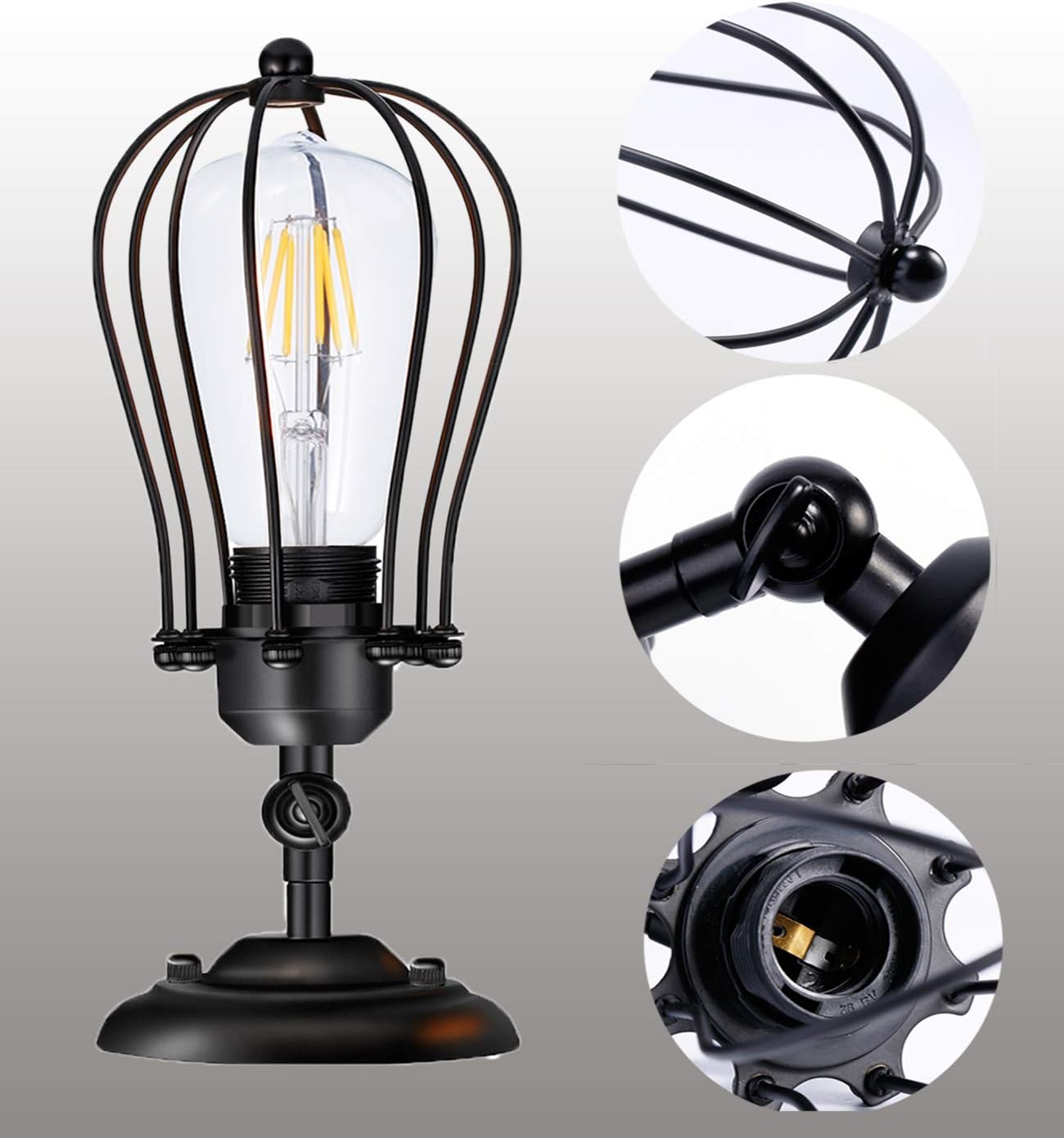 Wire Cage Wall Sconce Licperron Adjustable Industrial Wall Sconce 2 Pack Vintage Style Bedroom Garage Porch Mirror - - 
