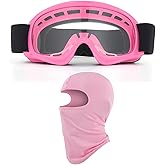 LJDJ Kids Dirt Bike Goggles ATV Motorcycle Off-Road Riding Motocross Glasses with Sun UV Protection Balaclava Full Face Cover