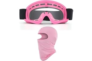 LJDJ Kids Dirt Bike Goggles ATV Motorcycle Off-Road Riding Motocross Glasses with Sun UV Protection Balaclava Full Face Cover