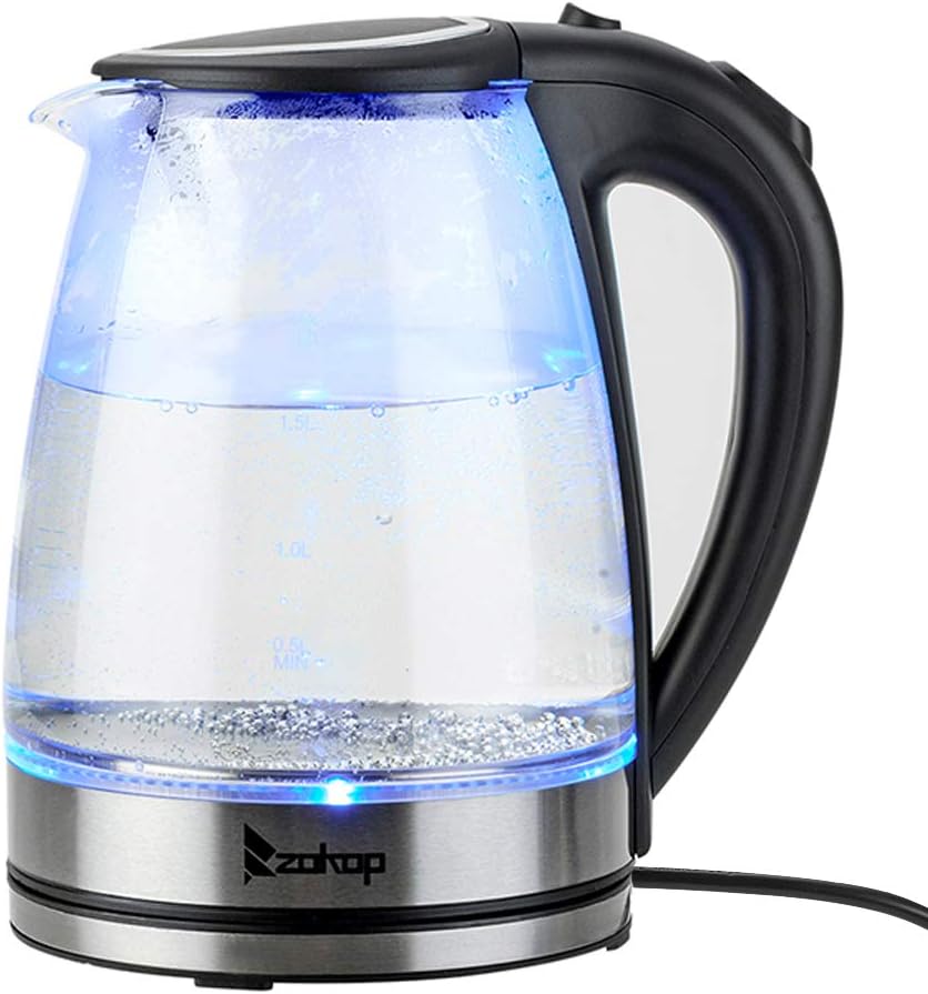Premium 1500W Electric Kettle with LED Light, 1.8 Liter