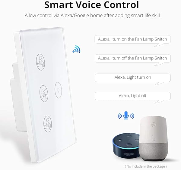 BENEXMART Smart WiFi Switch para fan light Compatible con Alexa Google Home Smart Life App Control