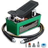 Air Hydraulic Pump with 6.6 ft Oil Hose, 10,000 PSI Foot Pedal Pump | 1.6L Aluminum Oil Reservoir, NPT 3/8" Outlet &amp; NPT 1/4" Inlet, Extended Hose with Quick Connect for Hydraulic Presses &amp; Rams