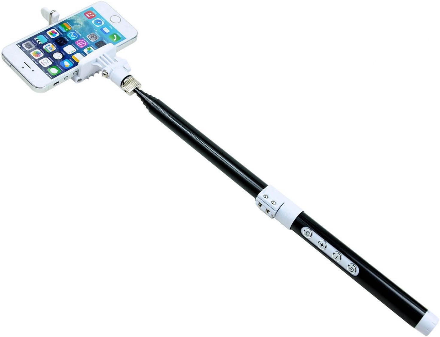SellfieTM Ultra Light Carbon Fiber Bluetooth Extended Selfie Stick for iPhone/Android w Shutter and Zoom Buttons - Includes Carrying Case + Mini Tripod! (Black)