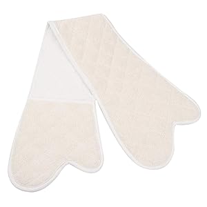 Cimostar Double Oven Gloves/Mitt,Extra Long Cotton Potholder Gloves,Heat Resistant Baking Glove,Machine Washable 35 x 7.5