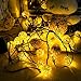 Goodia Solar String Lights, 20 Feet 30 LED Rattan Ball Fairy Lights with Waterproof Solar Panel & 2 Lighting Modes for Outdoor Patio Lawn Garden Christmas Party Decorations, Warm White