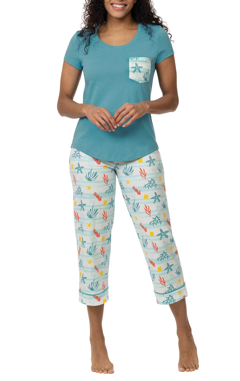 PajamaGram Summer PJs For Women - Pajamas Women, Teal, 3X Image