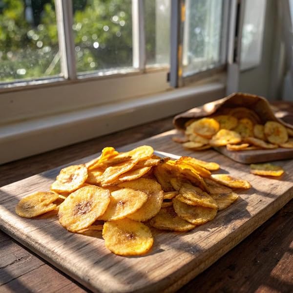 AMAZON FRESH, SWEET PLANTAIN CHIPS, 10 OZ (PACK OF 4) (PREVIOUSLY WICKEDLY PRIME, PACKAGING MAY VARY)