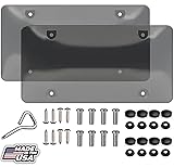 2 Unbreakable License Plate Bubble Covers 4 Holes