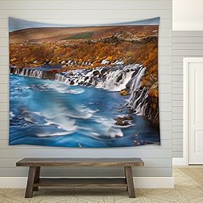 Nature Landscape with Waterfall - Fabric Wall Tapestry Home Decor - 51x60 inches