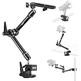 EMART 20" Heavy Duty Magic Arm Camera Mount with Super Clamp/Platform | Camera Mounts &amp; Clamps with 360&deg; Dual Ball Head, 1/4" &amp; 3/8" Screw and 5/8" Stud Adapter for Flash/LED Light, Monitor,Softbox