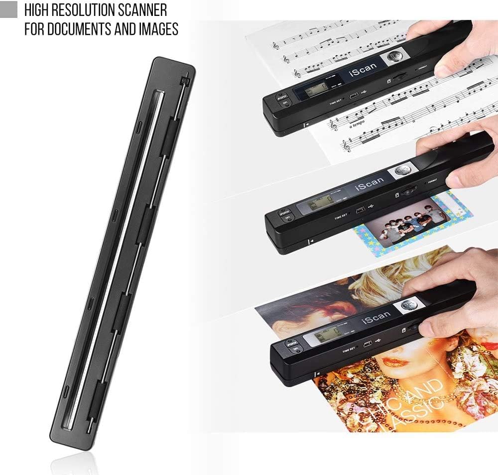 Portable Handheld Scanner, Moontie Document Wand Scanner Handheld for Business Photo Picture Receipts Books JPG/PDF Format Selection Micro SD Card Hand Scanner-B: Electronics