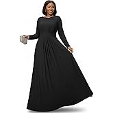KOH KOH Womens 2026 Long Sleeve Soft Flowy Empire Waist Fall Winter Party Gown