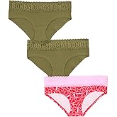 Bonds womens Underwear Hipster Pack, Lace-top Icons Hipster Panties for Women, Stretchy Cotton-blend Underwear, 3-pack