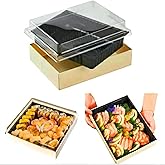 zafoora 12-Pack Wooden Bento Boxes with Clear Anti-Fog Lids & Black PET Trays – Artisan Japanese Charcuterie Containers for Catering – Rustic Gourmet Grazing Box for Adults, Events & Meal Prep