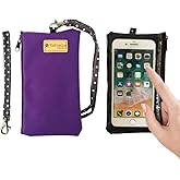 Tainada Phone Wristlet Purse 2 in 1 Pouch w/Clear View Window Touch Screen & Detachable Neck Strap Lanyard, Wristlet Strap for iPhone 16/15 Pro Max, 16/15 Plus; Samsung S24+, S23, A54 (Purple)