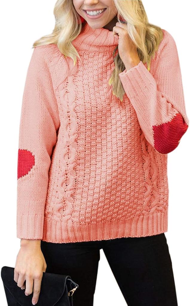 heart elbow patch sweater