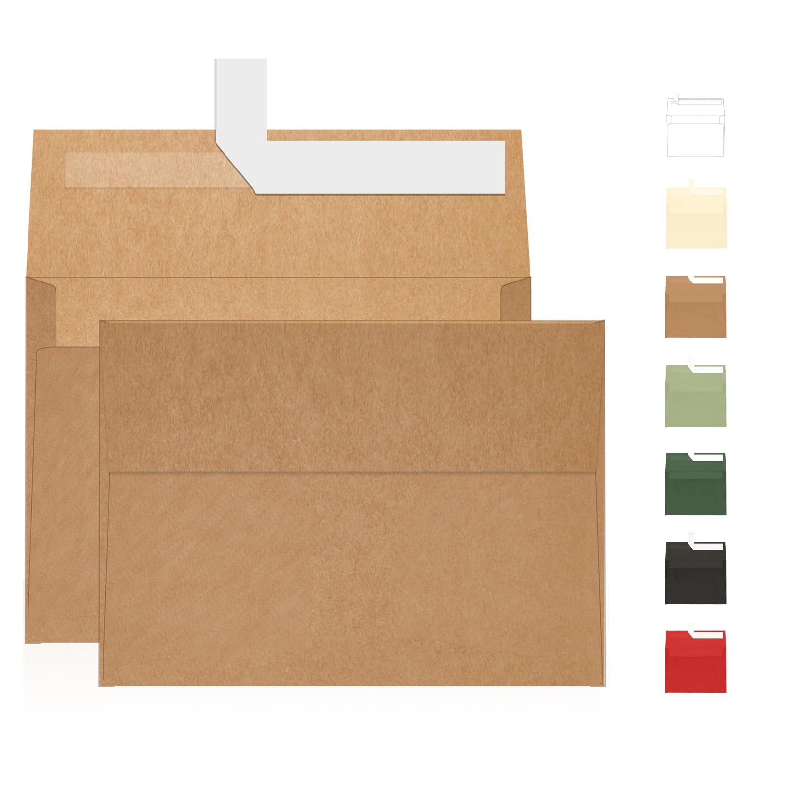 A7 Brown Kraft Envelopes Self Seal 100 Pack 120 GSM?Goefun Printable ...