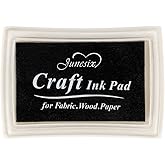 Black Ink Pad Finger Washable Kids Stamp Ink Pad for Rubber Stamps Paper Scrapbooking
