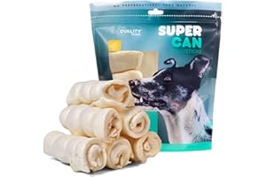 SUPER CAN BULLYSTICKS Supercan Bully Sticks Beef Cheek Rolls for Dogs 5''-7'' Large (4 Count) | 100% Grass Fed Beef | Rawhide Free Long Lasting Chews | Immune Boosting Dog Bones