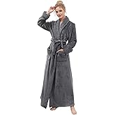 Hellomamma Long Bath Robe for Womens Plush Soft Fleece Bathrobes Nightgown Ladies Pajamas Sleepwear Housecoat