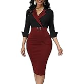 Women's Blazer Style Dress Suit - Elegant Pencil Midi Length Business Outfits