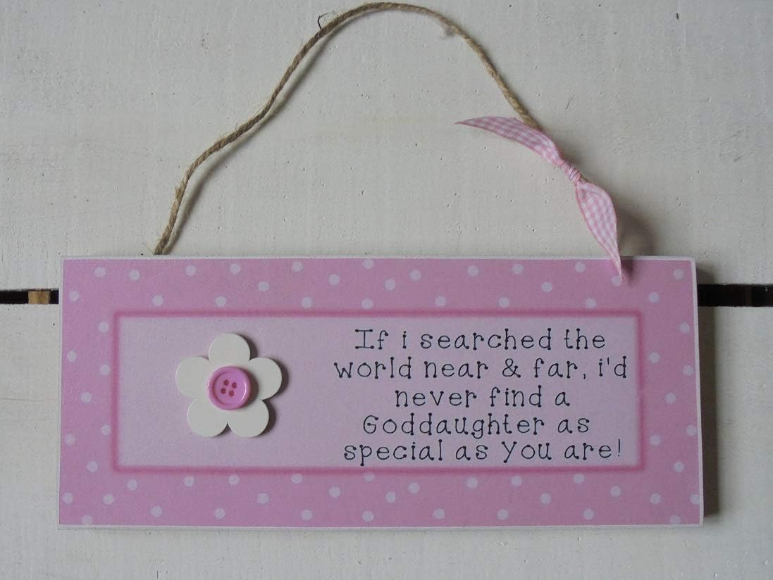 Goddaughter Gift Sign Plaque Keepsake Wood Handmade (i search world chunky)