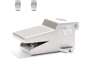 AIRVEXALON Foot pedal valve 3/2 way AirTac 3F210-08L With Lock 1/4 PT Pneumatic Air Acting Type Controlled By Foot Normally Closed Switch Rubber Anti-slip 2 Position 3 Way