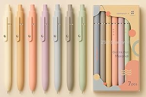 Vanhench 7Pcs 0.5mm Black Ink Gel Pens Quick Dry with Silicone Touch Barrel & Fidget Stress Ball, Multifunction Writing Fine Point Smooth Writing Pens School Supplies Stocking Stuffers Gifts for Women