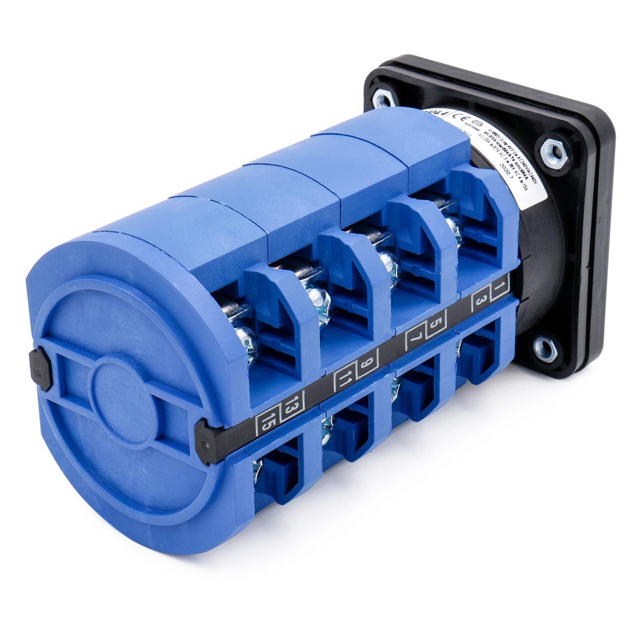 Heschen Universal Rotary Cam Selector Changeover Switch SZW26-63/D404.4 660V 63A ON-OFF-ON 3 Position 4 Phase 16 Terminals,Suitable For Manually Switching AC Circuits - Image 3