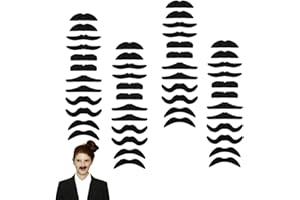 Anyumocz 48PCS Self-Adhesive Fake Mustaches - Novelty Fake Mustaches for Masquerade Party Performance