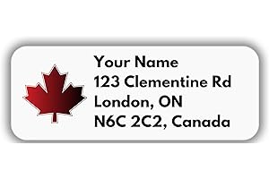 Personalized Address Labels, Maple Leaf Style, (2.625" by 1") Custom Return Address Labels, Self Adhesive, Perfect for mailin