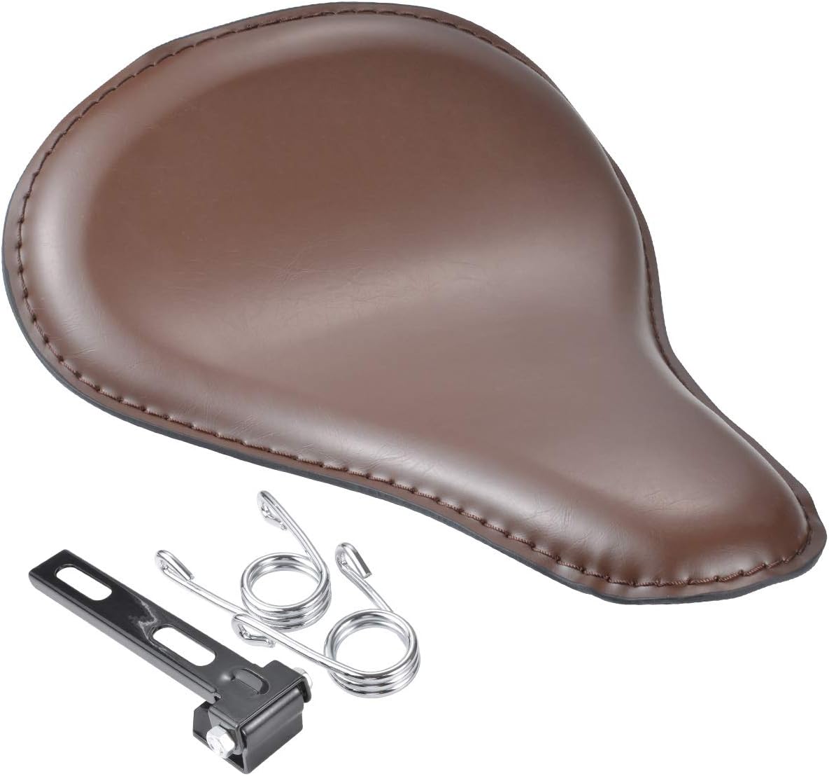 KATUR Motorcycle Slim Synthetic Leather Seat Brown Crocodile Mounting Cover Cowl Pad For Most of the Solo Passenger Harley Sportster Bobber Chopper Custom