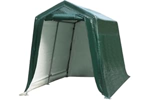 ERGOMASTER 7 Ft x 12 Ft Outdoor Carport Patio Storage Shelter Metal Frame and Waterproof Ripstop Cover for Motorcycle and ATV Car