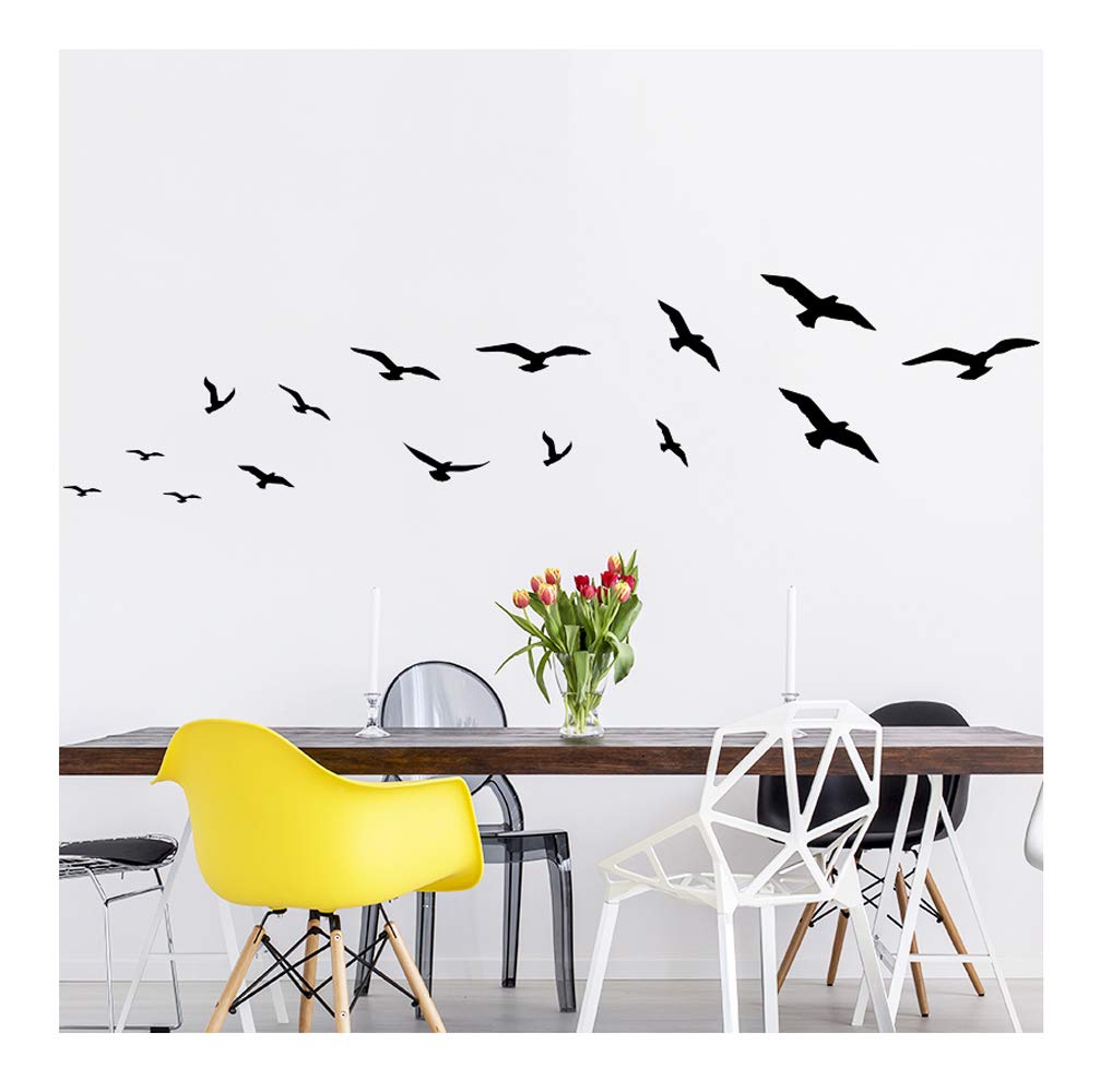 Ambiance-Live Seagulls Wall Sticker 2 – 30 x 55 cm. Black