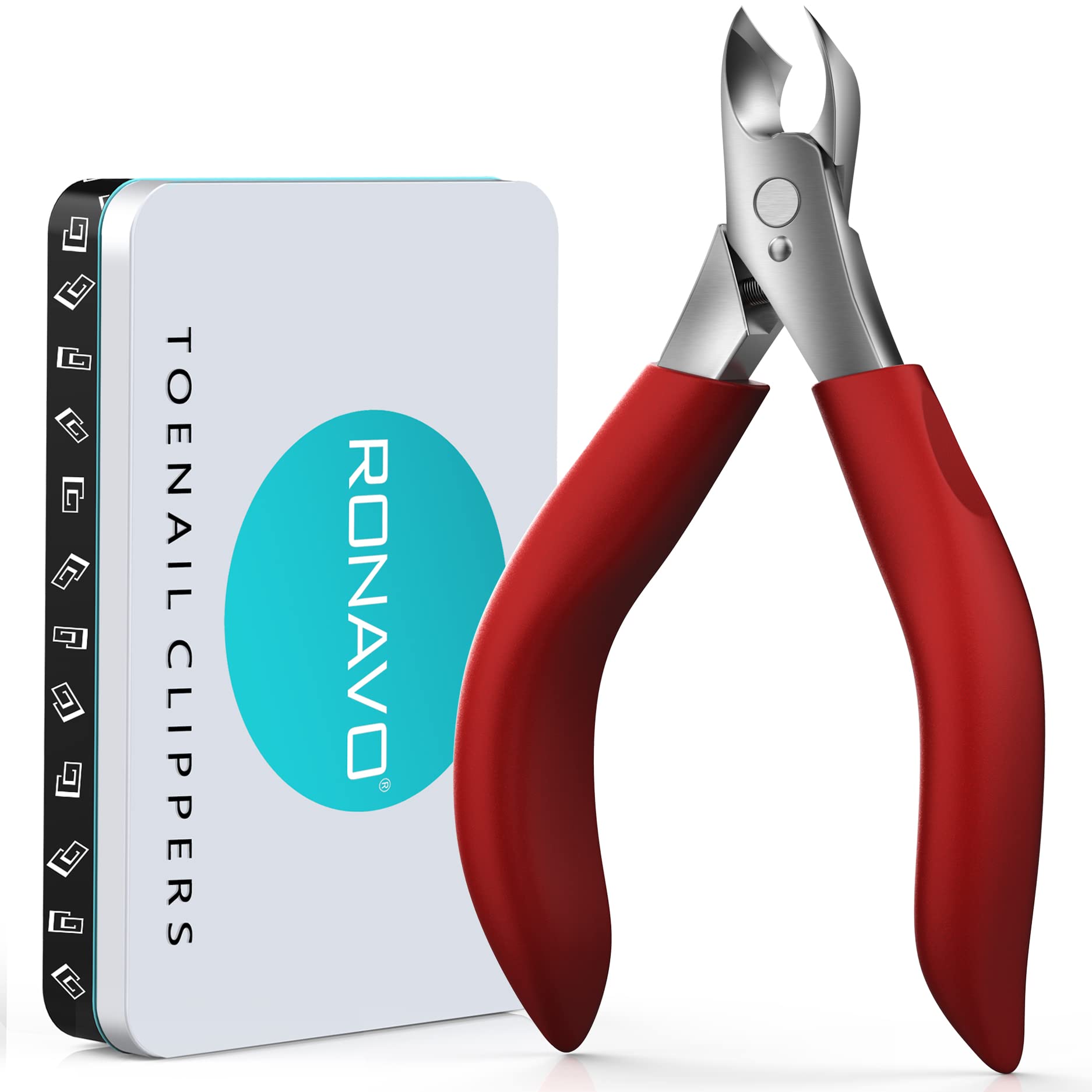 RONAVO Heavy Duty Professional Toe Nail Clippers for Men & Elderly, Large Toenail Scissors for Seniors/Mens/Women, Long Handle Safety Strong