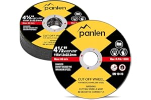 panlen 25 Pack - 4.5" 7/8" Arbor Cut Off Wheels for Metal, Premium Materials Stainless Steel Cutting Wheel, Thin Cut-Off Discs for Angle Grinder