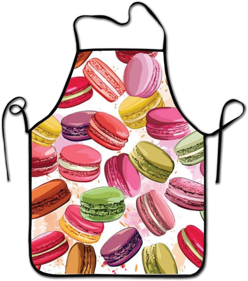 Love fled Macaroons 2 Cooking Apron,Funny BBQ or Kitchen Aprons,Machine Washable,Premium Quality Bib Aprons for Women and Men,Ideal for Kitchen,Parties,Garden