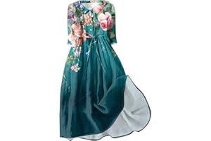 WAJCSHFS Summer Dresses for Women 2024 Womens Dresses Lace Up Midi Dress 1/2 Sleeve A Line Ruffle Long Dress