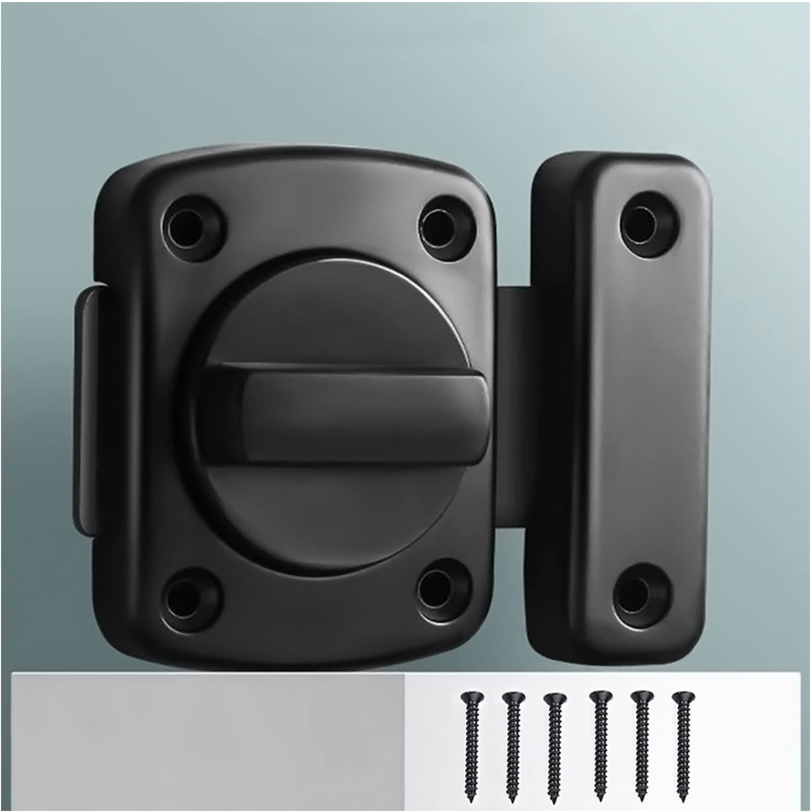 Interior barn Door Latch Sliding Screen Latch 180 Degree Swivel Latch with Screw Window Cabinet Door Latch for Home bedrooms Dormitory Bathroom cubicles Public Sanitary cubicles etc.