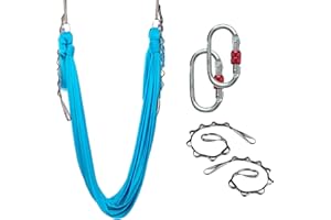 ZEALTOP Active Silk Aerial Yoga Hammock 5.5 Yards Premium Aerial Silk Fabric Yoga Swing for Antigravity Yoga Inversion Include Daisy Chain Carabiner and Pose Guide