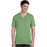 Bella + Canvas Unisex Triblend Short-Sleeve V-Neck T-Shirt XS GREEN TRIBLEND
