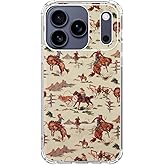 Jyrgkunlt Vintage Cowboy Phone Case for iPhone 17 Pro Max, Western Horse Cover for iPhone 17 Pro Max, Soft TPU Bumper Cover Case